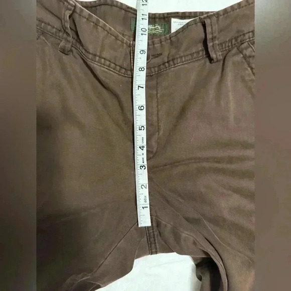 Eddie Bauer Cargo Chino Pants Womens Brown Straight Leg Pockets Mid Rise - Picture 4 of 8